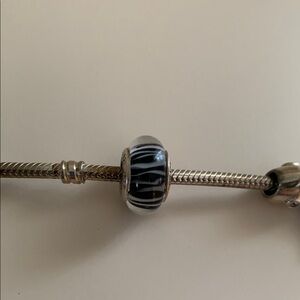 Pandora Black and Silver Charm